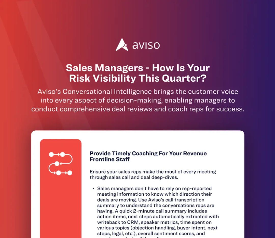 Sales Managers - How is Your Risk Visibility this Quarter?